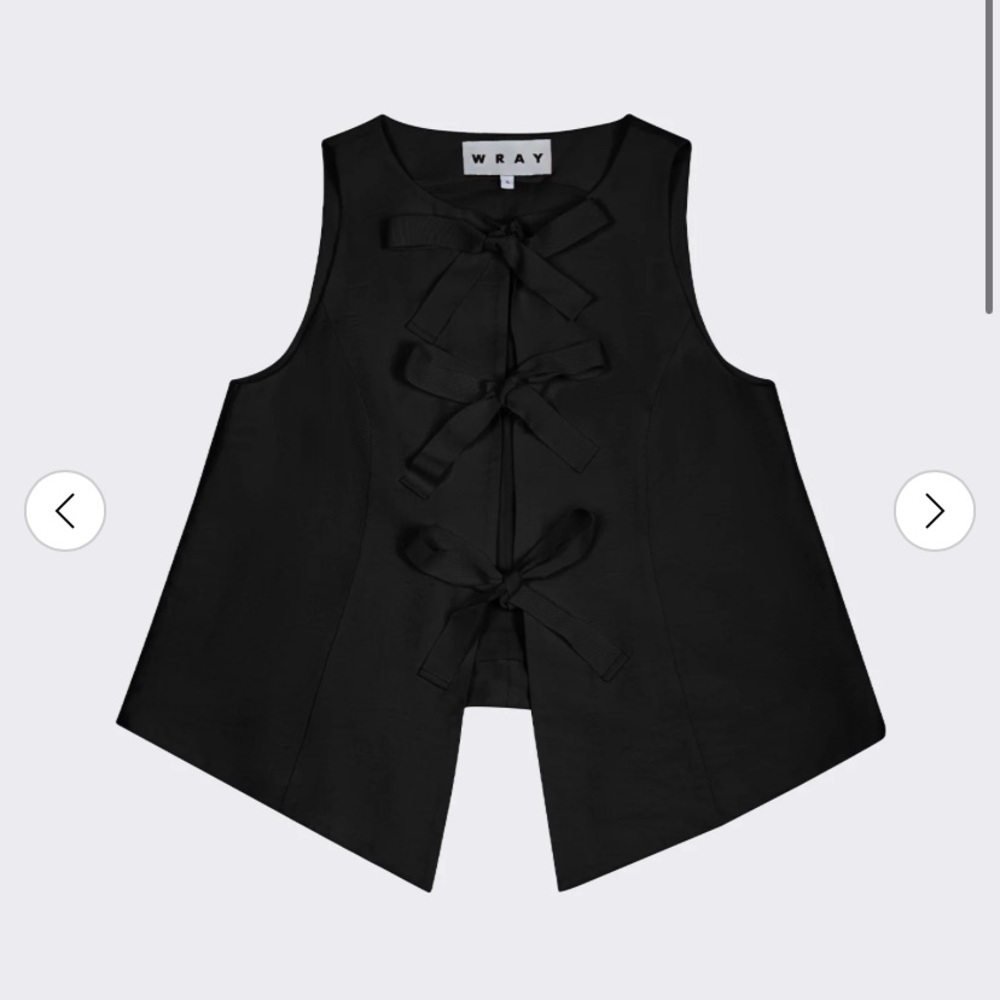 WRAY - Lynn Black Sleeveless Top with Bows - XL